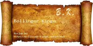 Bollinger Kinga névjegykártya